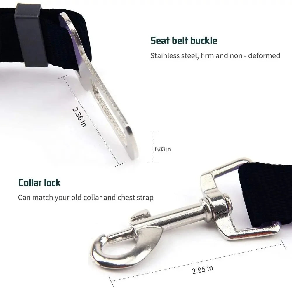 Dog Car Seat Belt Safety Protector Travel Pets Accessories Dog Leash Collar Breakaway Solid Car Harness