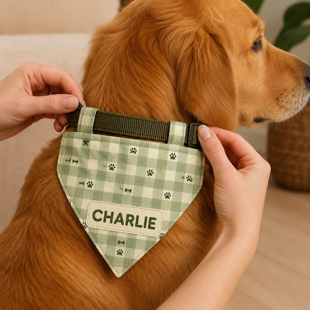 Renna Personalized Dog Bandana – Gingham