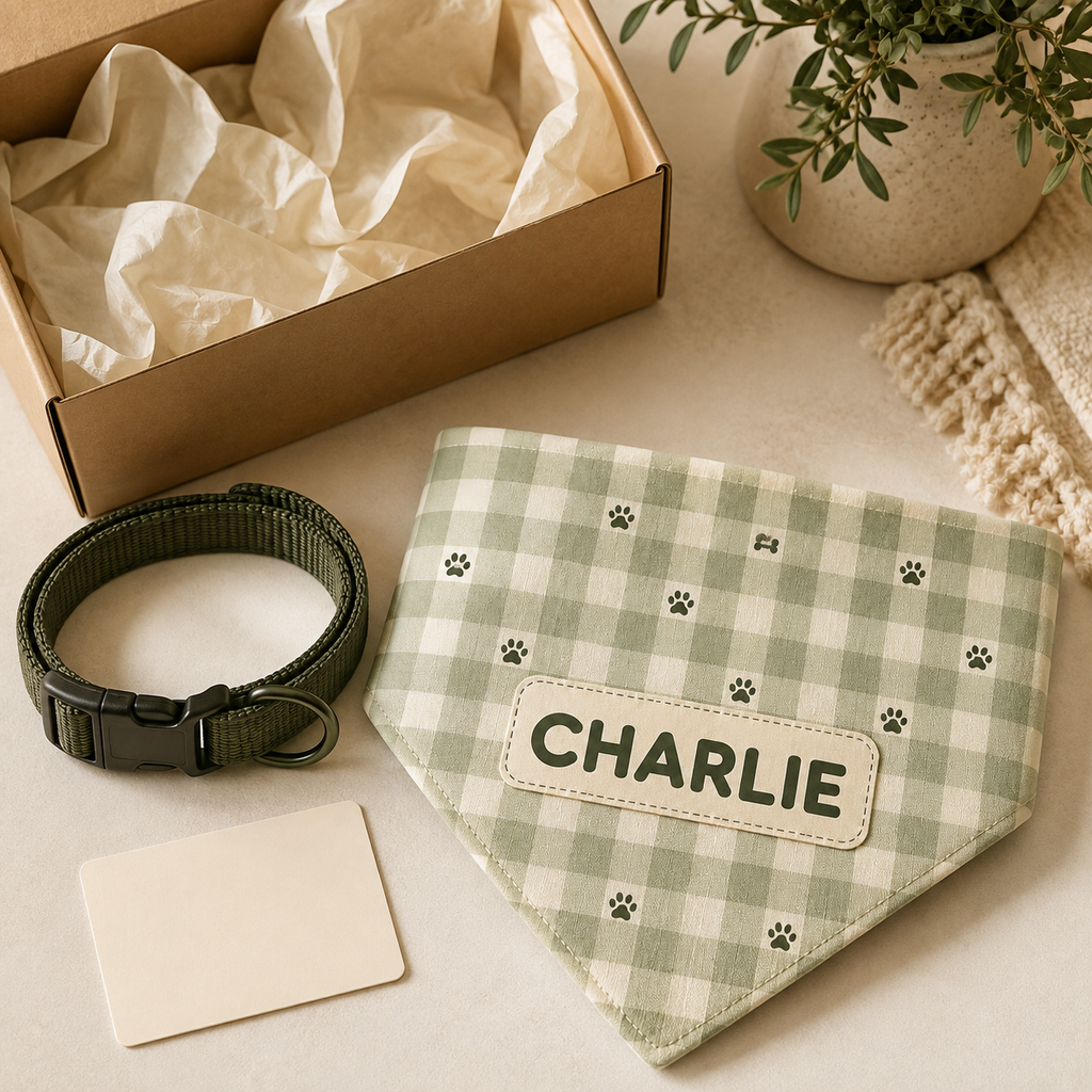 Renna Personalized Dog Bandana – Gingham