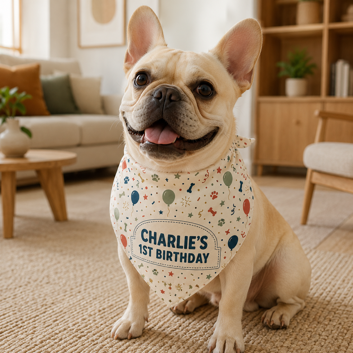 Renna Personalized Birthday Dog Bandana — Custom Name & Age