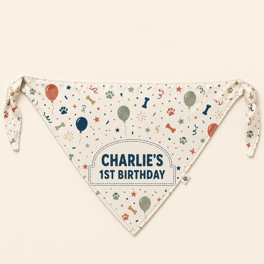 Renna Personalized Birthday Dog Bandana — Custom Name & Age