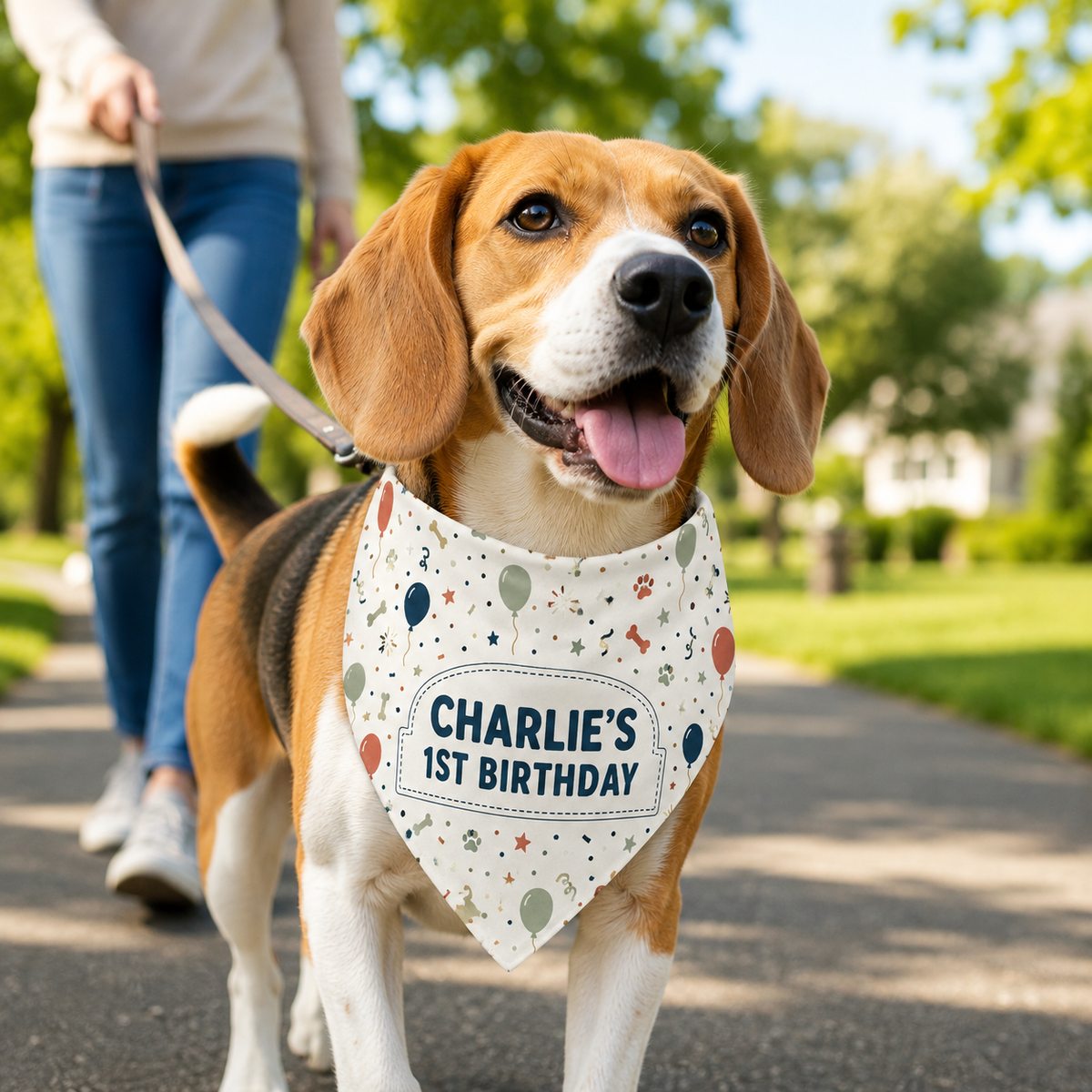 Renna Personalized Birthday Dog Bandana — Custom Name & Age