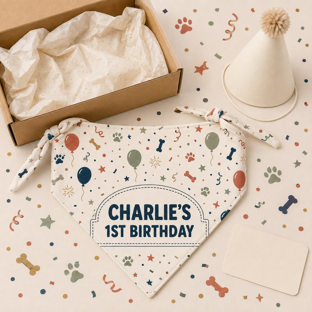 Renna Personalized Birthday Dog Bandana — Custom Name & Age