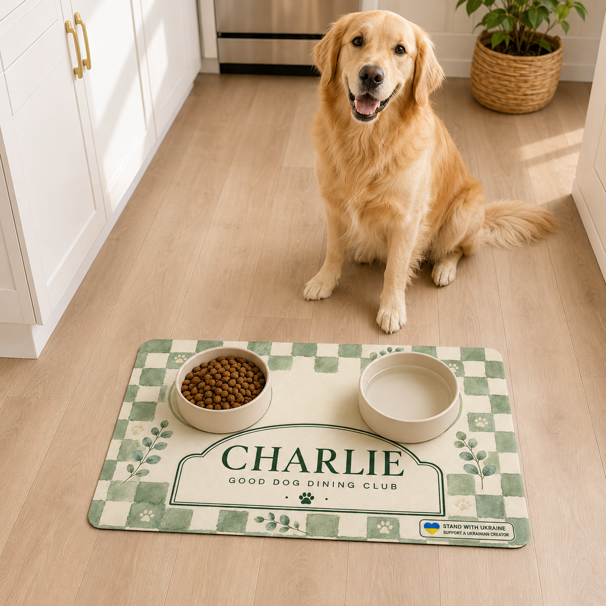 Renna Personalized Dog Feeding Mat