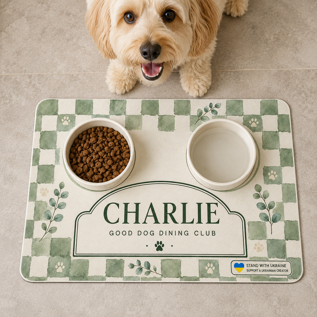 Renna Personalized Dog Feeding Mat
