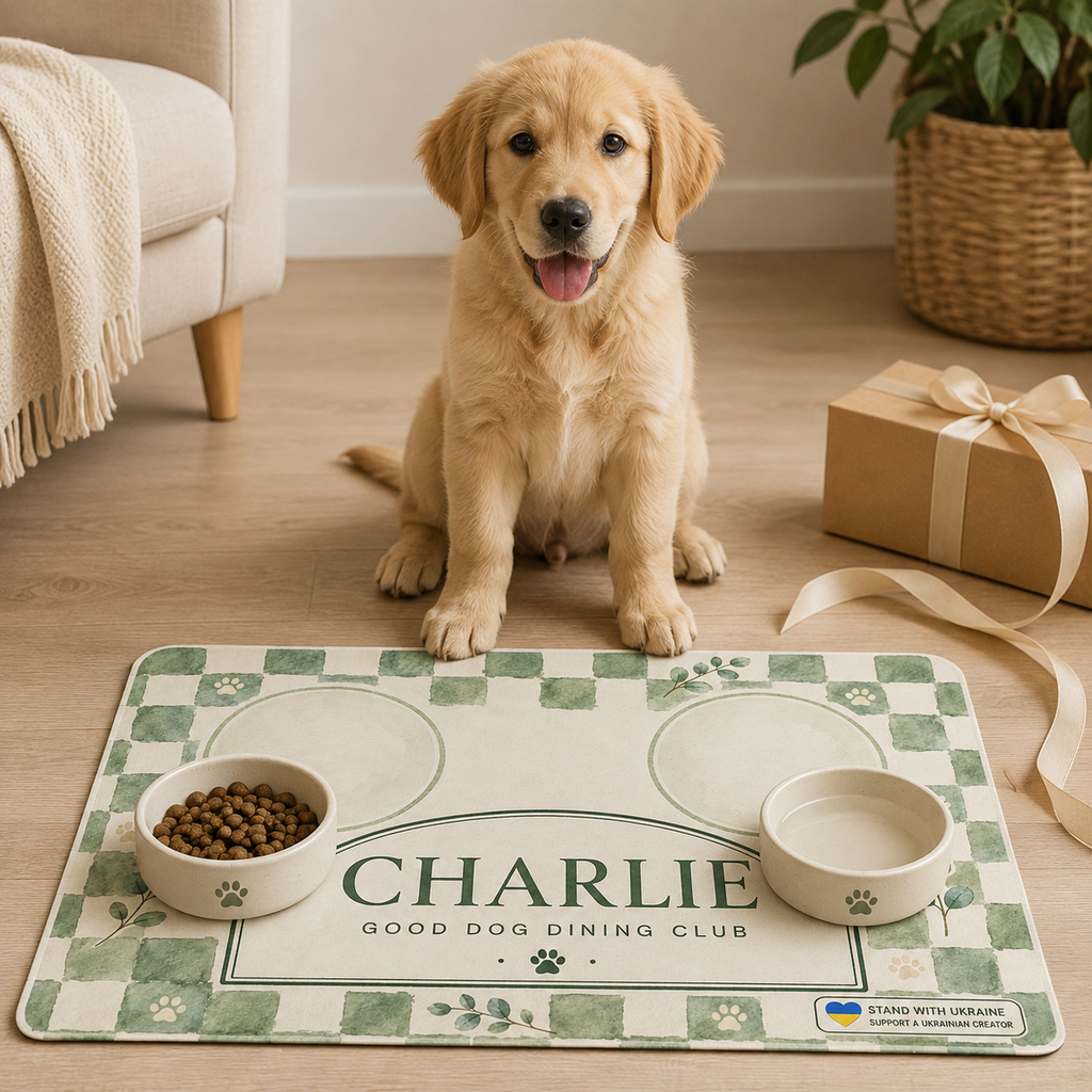 Renna Personalized Dog Feeding Mat