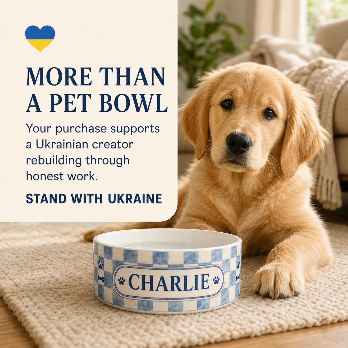 Renna Personalized Dog Bowl