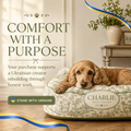 Renna Personalized French Toile Dog Bed — Custom Pet Name